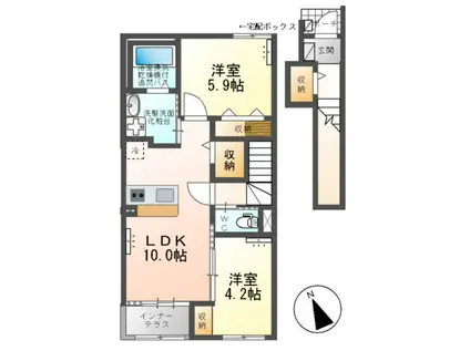 ルミナスA(2LDK/2階)の間取り写真