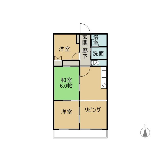 LA VIERES(3DK/2階)の間取り写真