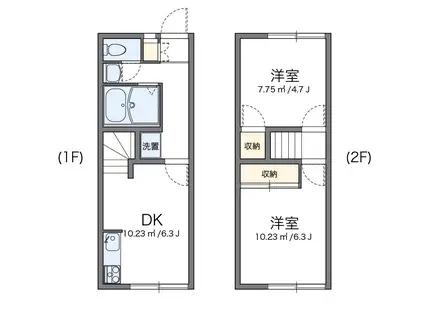 レオパレスサニーヒル(2DK/1階)の間取り写真