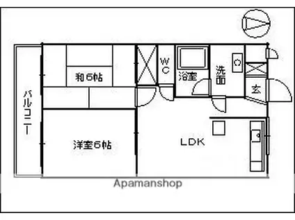 エトワールナイン(2DK/1階)の間取り写真