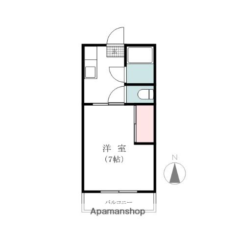 三樹ハイツ島野(1K/1階)の間取り写真