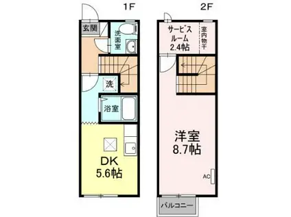 リビオンH&M(1SDK)の間取り写真