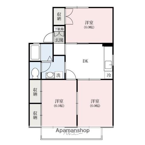 サンライフ小八木(3DK/1階)の間取り写真