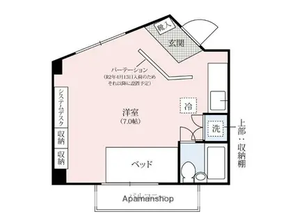 アリエージュ飯塚(ワンルーム/3階)の間取り写真