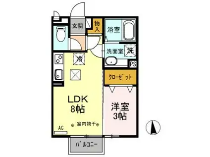 メゾン染谷川(1LDK/1階)の間取り写真