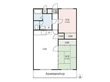 グローバル21(2LDK/2階)の間取り写真