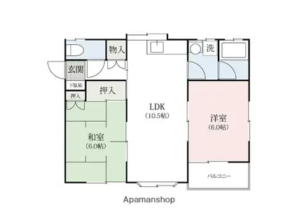 ヴィレッジ真下(2LDK/2階)の間取り写真