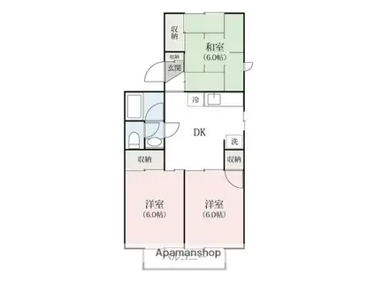 ハイツ阿久津(3DK/1階)の間取り写真