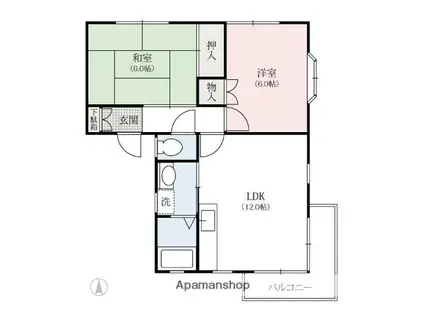トマトハイツ(2LDK/2階)の間取り写真