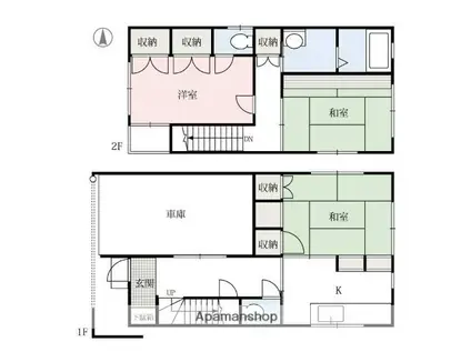 信越本線 高崎駅(JR) 徒歩13分 2階建 築33年(3K)の間取り写真
