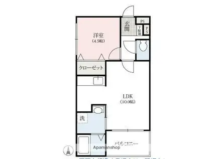 ラ・ティエラ(1LDK/3階)の間取り写真