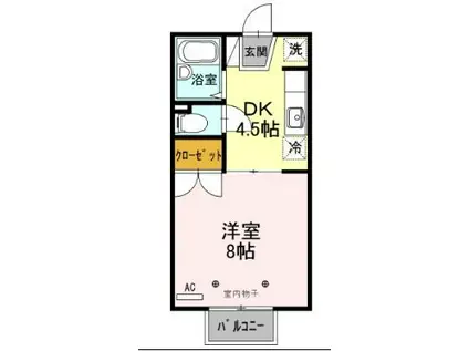 ジュネス山本(1DK/1階)の間取り写真