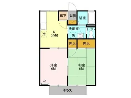 セジュールくらがの(2K/1階)の間取り写真