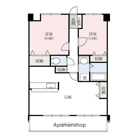 アプリコット(2LDK/2階)の間取り写真