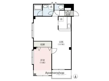 サンライズマンション並榎(1LDK/2階)の間取り写真