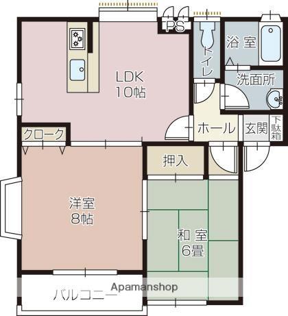 フルール(2LDK/1階)の間取り写真