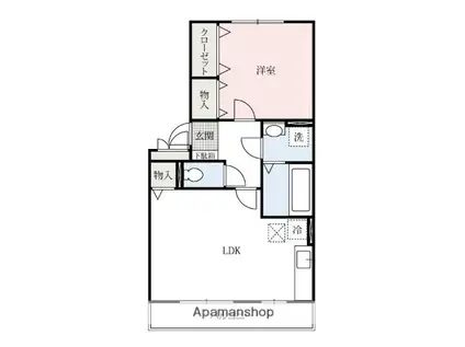スペラーレ(1LDK/1階)の間取り写真