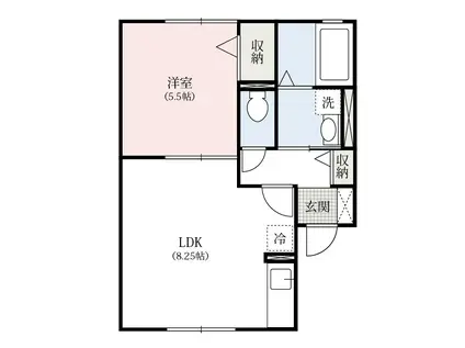 シャネル(1LDK/1階)の間取り写真