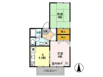 アベニール(2K/2階)の間取り写真