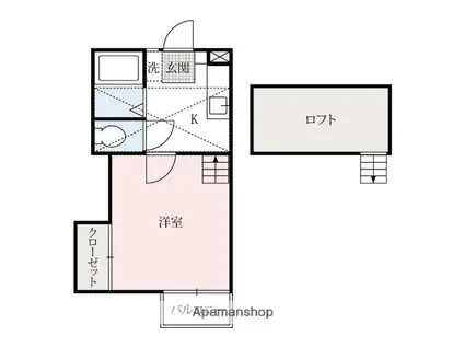 シティーハイツシンビジューム(1K/2階)の間取り写真