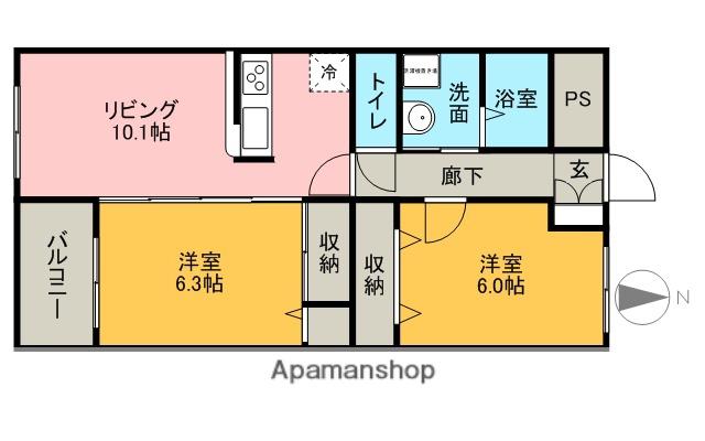 グランⅡ(2LDK/2階)の間取り写真
