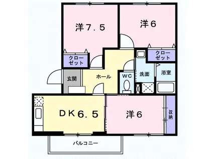 エストセゾン(3DK/2階)の間取り写真