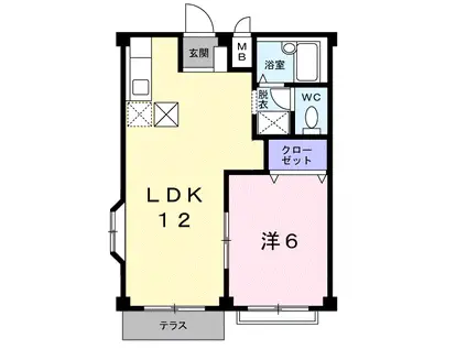 ニューシティーA(1LDK/1階)の間取り写真
