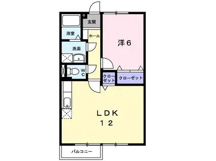 リヴェールB(1LDK/1階)の間取り写真