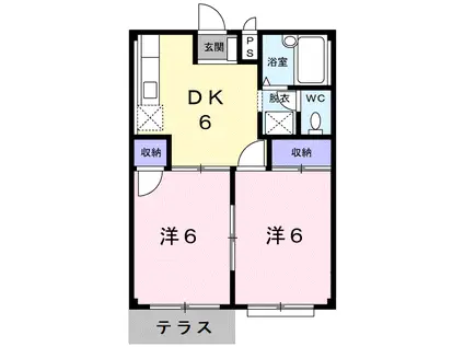 APT141(2DK/1階)の間取り写真