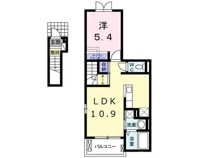 モデッサ(1LDK/2階)の間取り写真