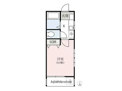 ミレニアムハイツ(1K/1階)の間取り写真