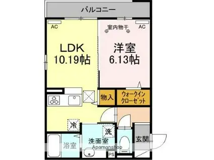 コンフォート下小鳥(1LDK/1階)の間取り写真