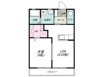 ハピネス(1LDK/1階)の間取り写真