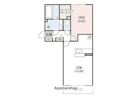 サンヒルズS(1LDK/2階)の間取り写真