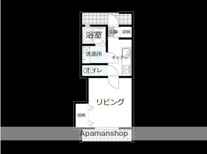 KIZUNA(1K/1階)の間取り写真