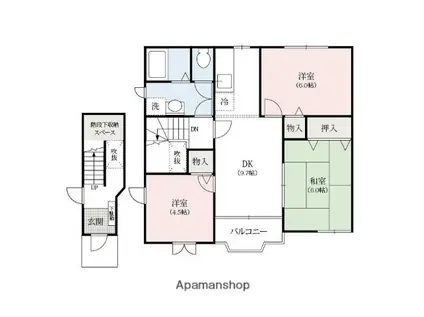 ダジュールA・B棟(3DK/2階)の間取り写真