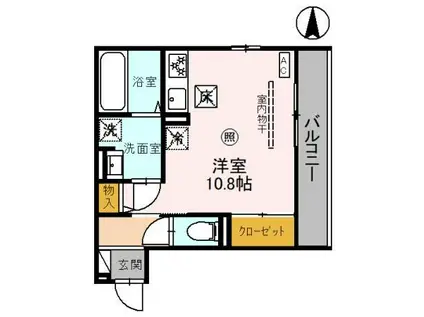 マヌール(ワンルーム/1階)の間取り写真