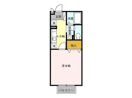 セレーノA/B/C/D(1K/2階)の間取り写真