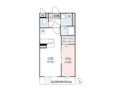 LA・MAISON高崎(1LDK/1階)の間取り写真