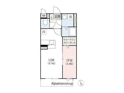 LA・MAISON高崎(1LDK/1階)の間取り写真