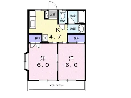 アネックスⅠ(2K/2階)の間取り写真