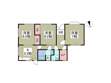 八高線 群馬藤岡駅 徒歩14分 1階建 築49年(3K)の間取り写真