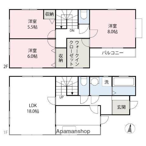 コーシュリー下豊岡(3LDK/1階)の間取り写真