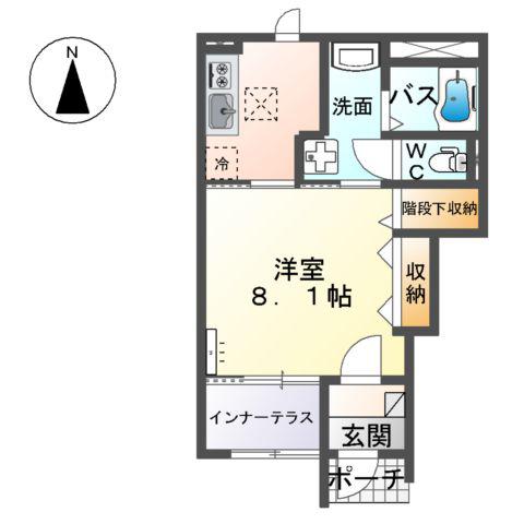 高崎市下小鳥町アパート(1K/1階)の間取り写真