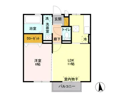 プチアリス(1LDK/1階)の間取り写真