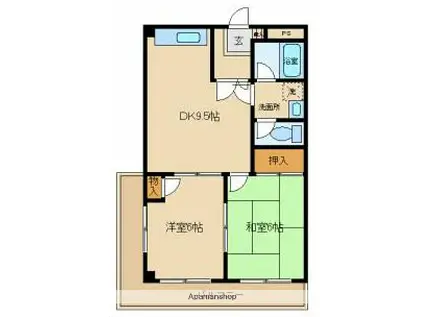 メゾンド相川(2LDK/2階)の間取り写真