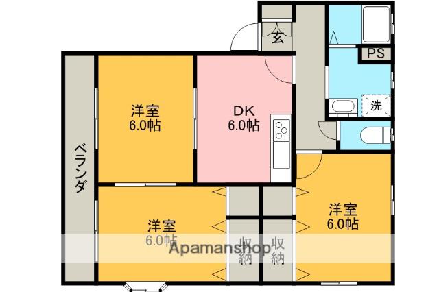 グーテンターグ(3DK/1階)の間取り写真