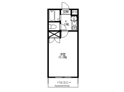 グランドールMOGI(1K/1階)の間取り写真