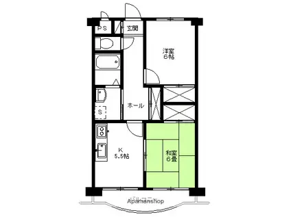 グレースコーポ荒牧(1LDK/1階)の間取り写真