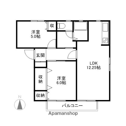 グレースシャルマン(2LDK/1階)の間取り写真